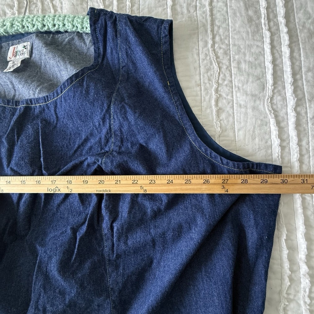 VTG Jamie's Jumpers Dark Denim Maxi Dress USA Plus 3X Cottage Farmhouse - Picture 6 of 7